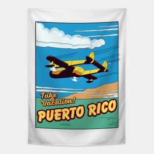 Puerto Rico travel poster Tapestry