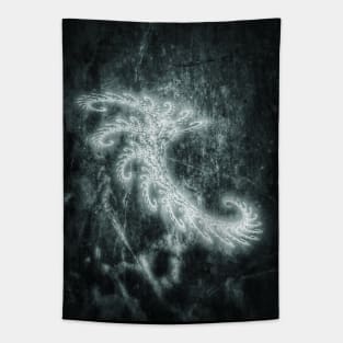 White Spiral Fractal Tapestry