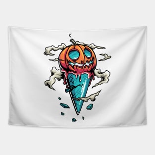 Halloween Ice Cream Cone Pumpkin Tapestry