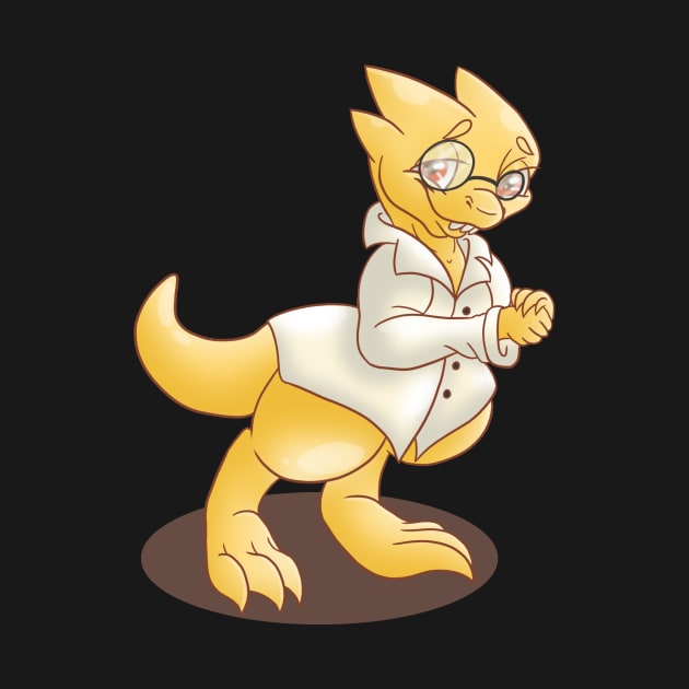 Alphys's gentle smile by HoneyHeartStudios