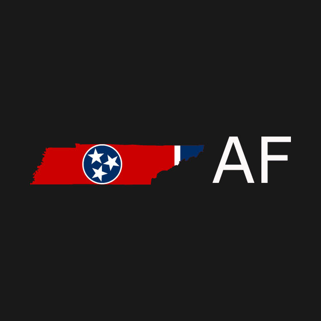 Tennessee Flag State Outline AF (white) by Big Term Designs