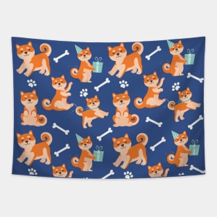 Happy Birthday Shiba Inu Dog! Tapestry