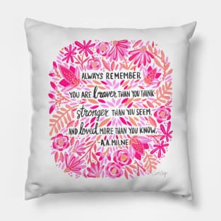 Pink Ombre "Always Remember" Pillow