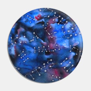 Intergalactic greetings watercolor Pin