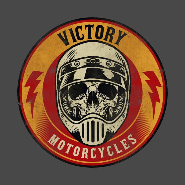 Victory Motorcycle Skull Biker by Wooly Bear Designs