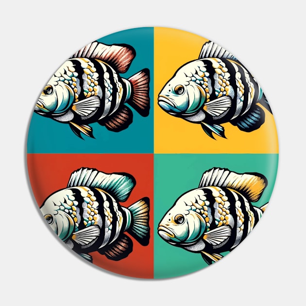 Albino Tiger Barb - Cool Tropical Fish Pin by PawPopArt