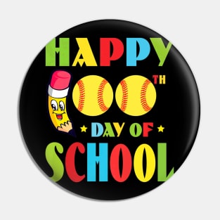100 Days Of School Softball Player Pin