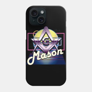 80's Retro Mason Square & Compass Masonic Freemason Phone Case