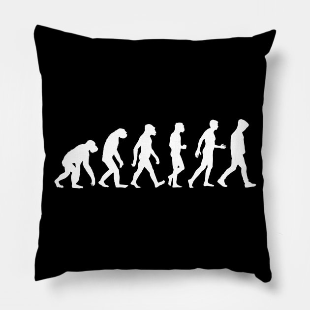 Hoodie Evolution-Man-Joke-Humor-Urban Pillow by StabbedHeart