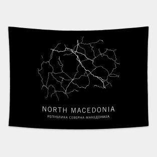 North Macedonia Road Map Tapestry