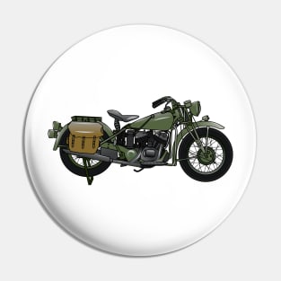 Military cruiser motorcycle cartoon illustration Pin