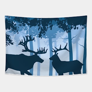 Blue Deer Tapestry