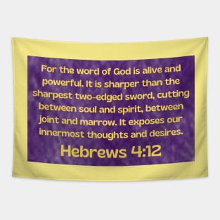 Bible Verse Hebrews 4:12 Tapestry