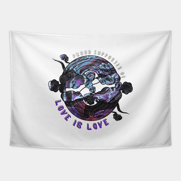 Proud Supporter of Love is Love Rainbows - Violet Galaxy Tapestry by v_art9