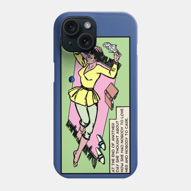 Comic Woman Is Down In The Dumps Phone Case by Slightly Unhinged