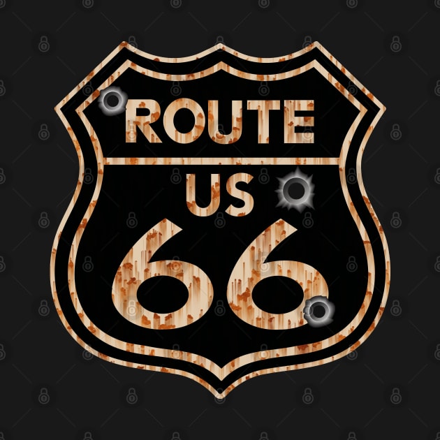 Vintage Route 66 Sign by CreativePhil