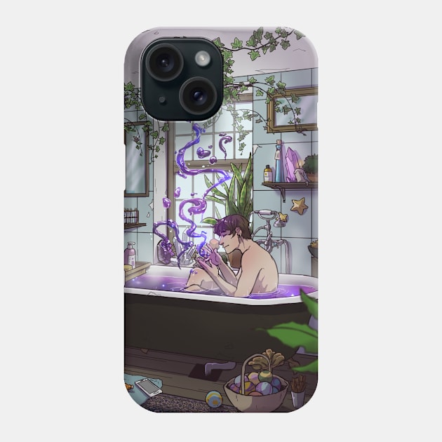 Modern Male Witch Bathroom Phone Case by Brenna-Ivy Art