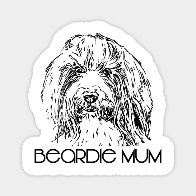 Bearded  Collie Mum Design Magnet by NikkiBear67