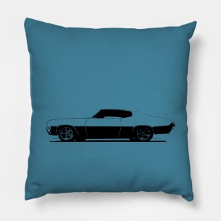 1969 Chevy Chevelle - stylized monochrome Pillow