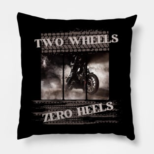 Two wheels zero heels Pillow