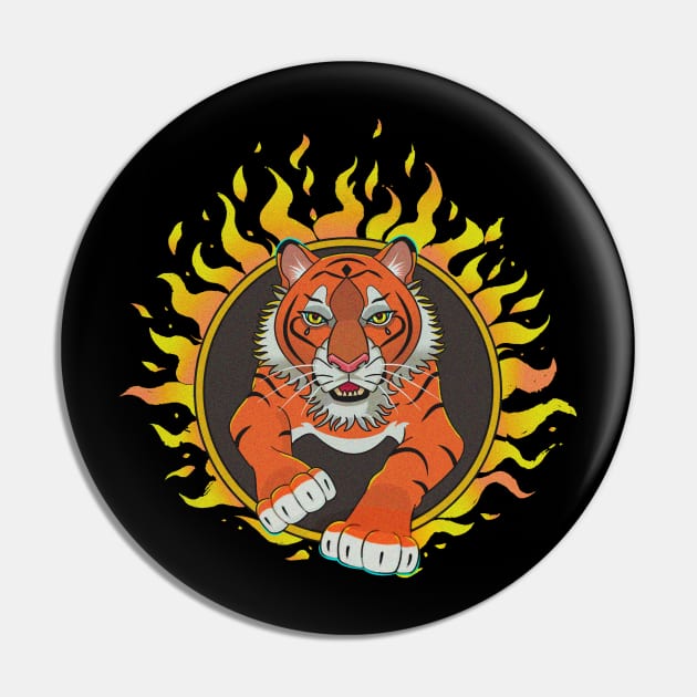 Fiery Tiger Pin by Toonicorn