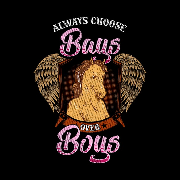 Funny Always Choose Bays Over Boys Horseriding Pun by theperfectpresents