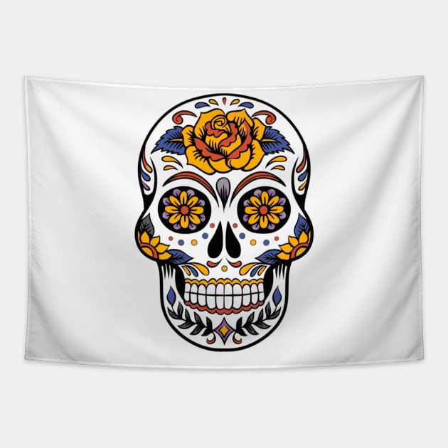 Skull Halloween dia de los muertos Tapestry by Seasonmeover