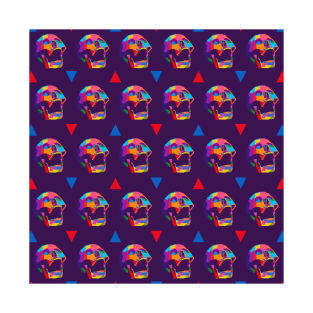 Skull Pattern Wpap Style Purple background T-Shirt