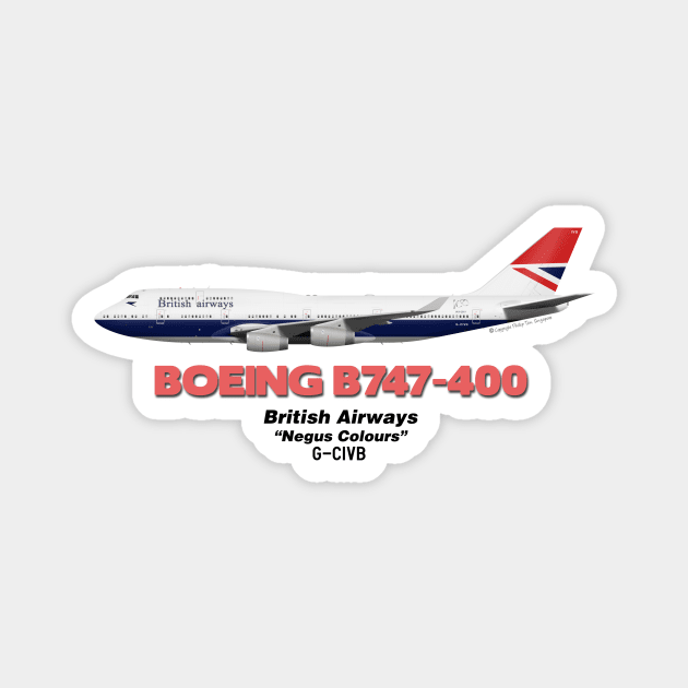 Boeing B747-400 - British Airways "Negus Colours" Magnet by TheArtofFlying