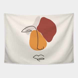 Boho minimal abstract faces Tapestry