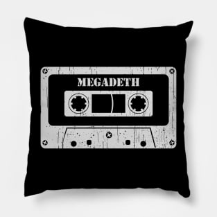 Megadeth - Vintage Cassette White Pillow