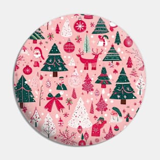 Christmas pink pattern Pin