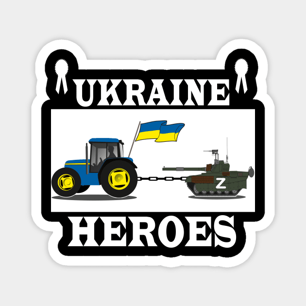 Ukrainian Tractor Pulling Tank Magnet by Elegance14