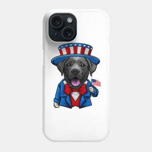 Fourth of July Black Labrador Retriever Phone Case