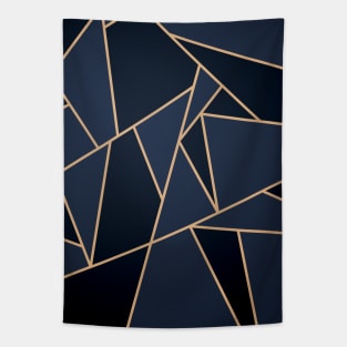 Midnight Blue Art Deco Pattern Tapestry