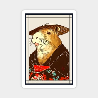 Capybara japanese with kimono vintage Magnet