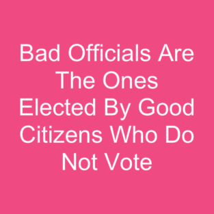 Bad Officials Are The Ones Elected By Good Citizens Who Do Not Vote T-Shirt