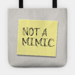 Not A Mimic Skewed Yellow Handwritten Post It Note Tote