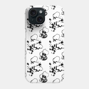 Black fragments, doodles on a white background Phone Case