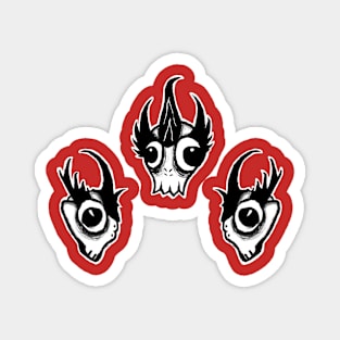 Ultimate Happy Skulls - Red :: Creepy Magnet