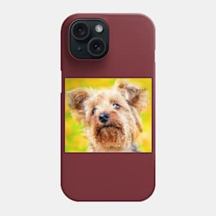 Painting-like Yorkie looking at you Phone Case