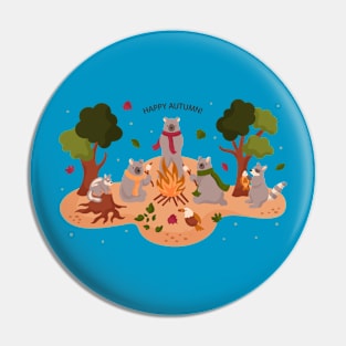 Happy Animals Autumn Band Pin