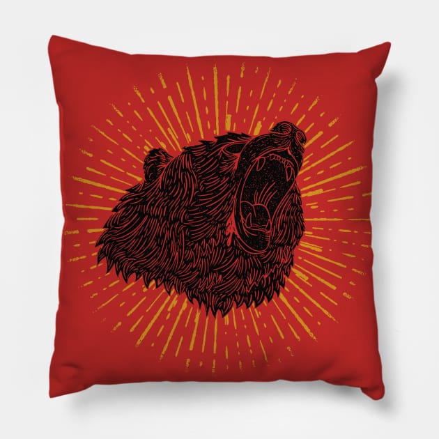 bear attack Pillow by MatthewTaylorWilson