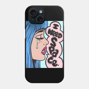 I Need Space Crying Comic Girl Phone Case