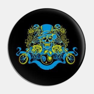 Skull biker gang Pin