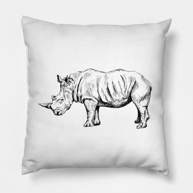 Rhinoceros Pillow by rachelsfinelines