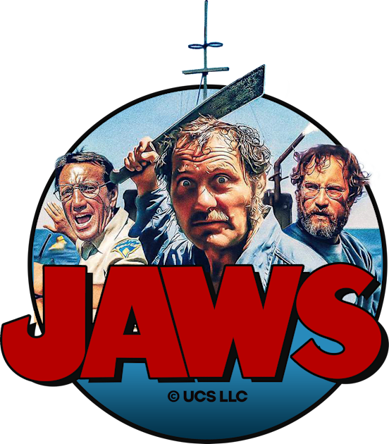 Jaws movie poster design. Quint Brody Hooper. Birthday party gifts. Perfect present for mom mother dad father friend him or her Kids T-Shirt by SerenityByAlex