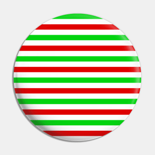 Horizonta; Stripes Pattern - Green, Red & White Pin