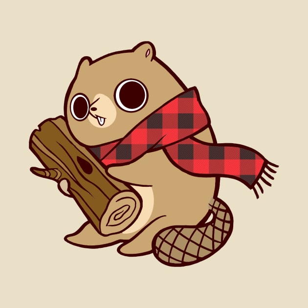 Beaver and his log by SarahJoncas