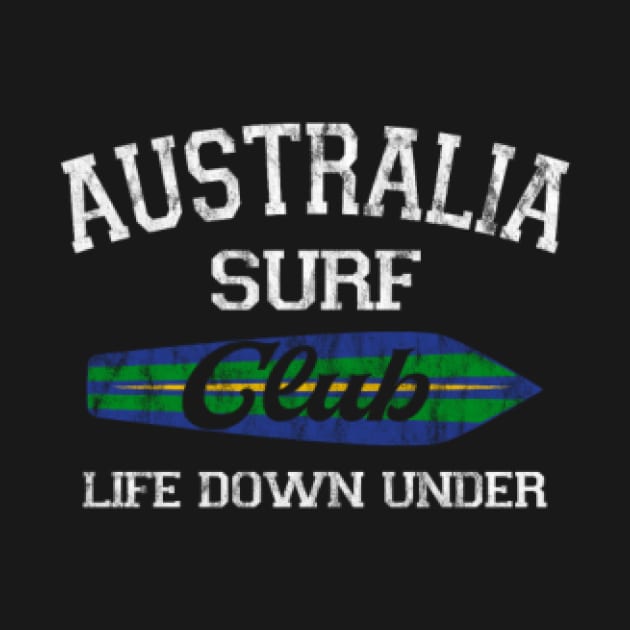 Australia Surf Club Vintage Retro Surfing Beach by Quy Sinoda